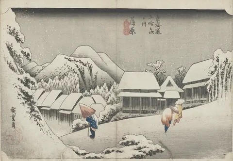 Night Snow at Kanbara by Utagawa Hiroshige