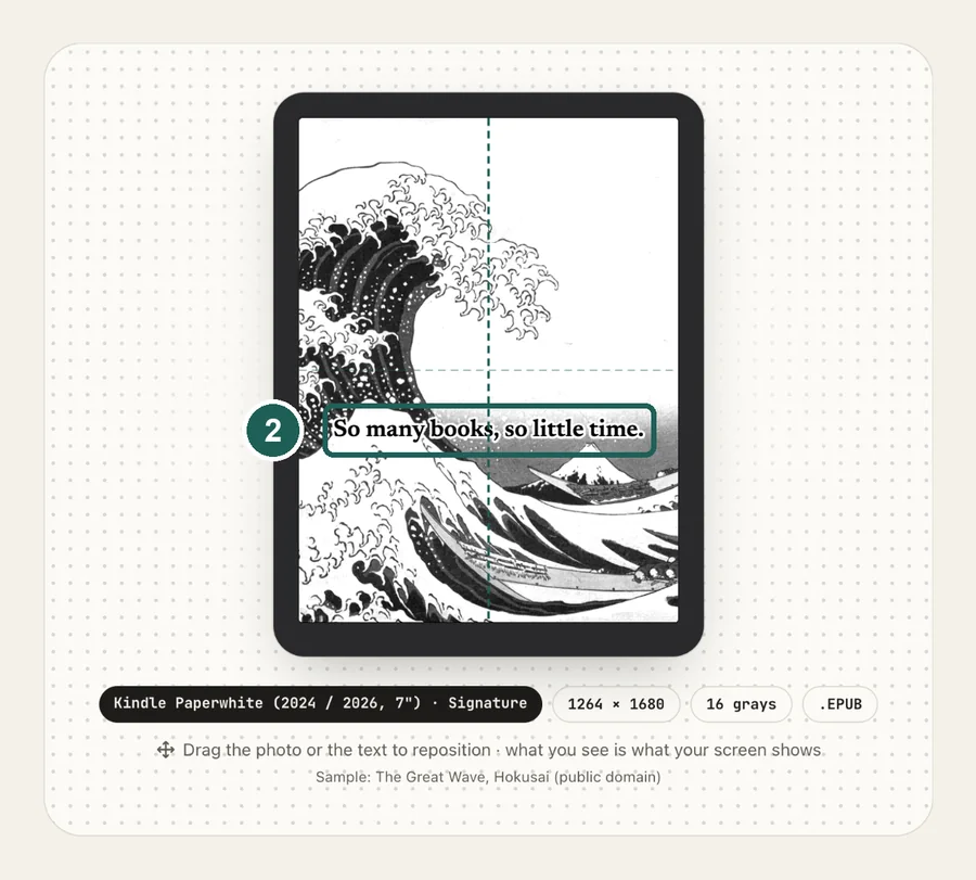 Dragging a quote on the preview, with the center guide line snapped