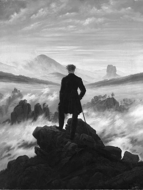 Wanderer above the Sea of Fog by Caspar David Friedrich as a Kindle lock screen