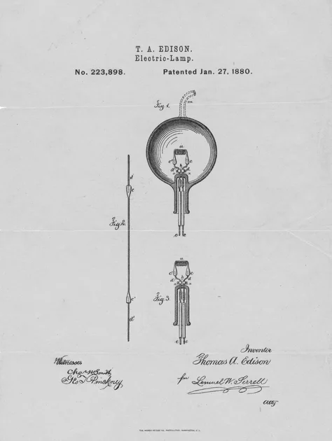 Electric Lamp, patent drawing by Thomas Edison as a Kindle lock screen