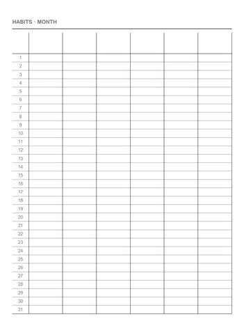 Habit tracker note template for e-ink