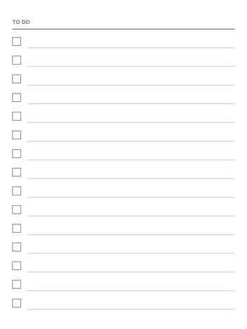 To-do list note template for e-ink